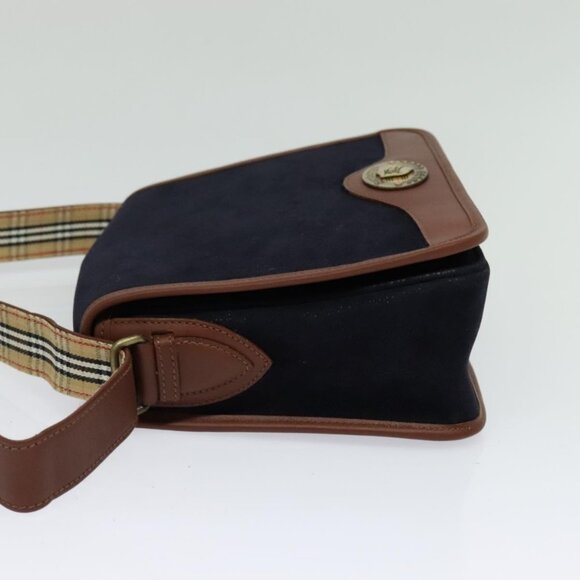 Burberrys Shoulder Bag Suede Leather Navy Auth BA2419 - Picture 4 of 16